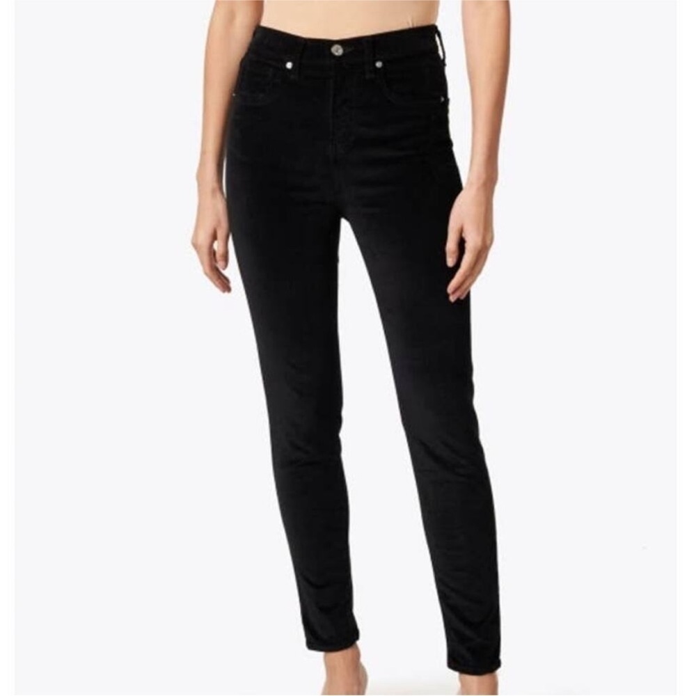 Veronica Beard NWOT Debbie Black High Rise Skinny Velvet Jeans Size 27 Slim Leg